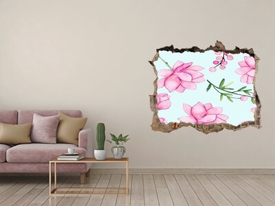 Zelfklevende 3D wandsticker illusie Een bloemenparadijs achter de muren