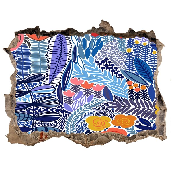 Wandsticker 3D doorkijk Een verborgen tropische tuin