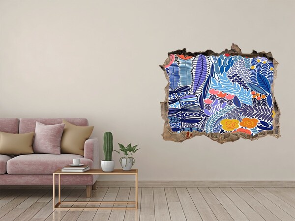 Wandsticker 3D doorkijk Een verborgen tropische tuin