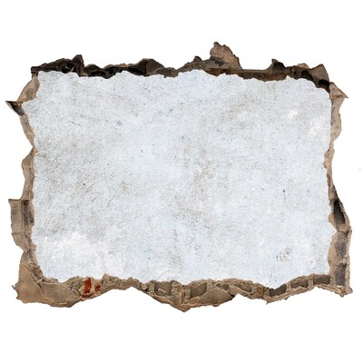 Wandsticker 3D doorkijk Een beschadigde muur met een blauwe achtergrond.