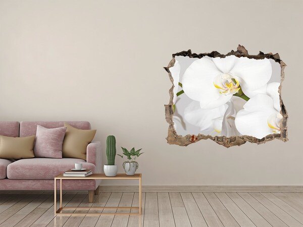 Zelfklevende 3D wandsticker illusie Bloemen in beton