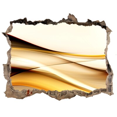 Dziura 3d fototapeta naklejka Złote fale w dziurze w ścianie
