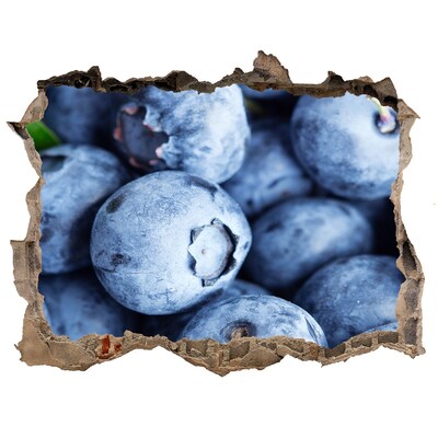 Wandsticker 3D doorkijk Bessen in een betonnen gat