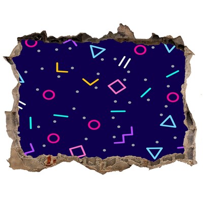 Zelfklevende 3D wandsticker illusie Kleurrijk patroon op de muur