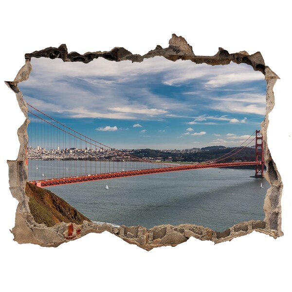 Zelfklevende 3D wandsticker illusie Golden Gate in San Francisco