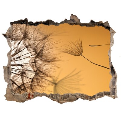 Zelfklevende 3D wandsticker illusie Een gat in de muur met delicate plantmotieven.