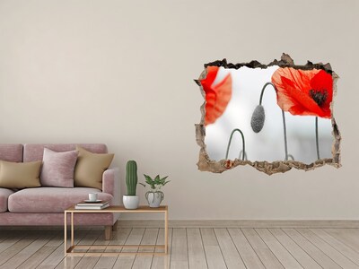 Zelfklevende muursticker 3D gat Bloemen in een gat in de muur