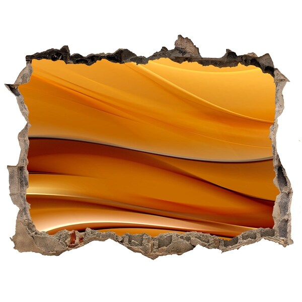 Wandsticker 3D doorkijk Gouden golf in de muur