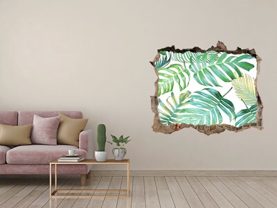 Zelfklevende muursticker 3D gat Groene jungle achter de muur