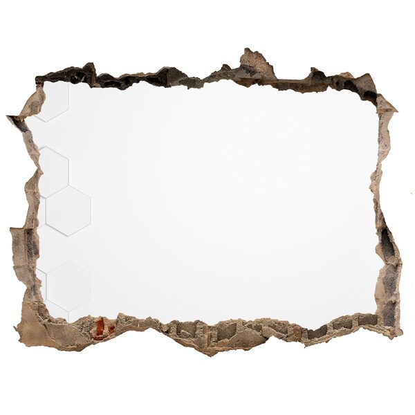 Zelfklevende muursticker 3D gat Gebroken muur met spiegelende binnenkant