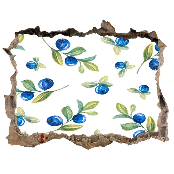 Zelfklevende muursticker 3D gat Fruit op de muur als achtergrond