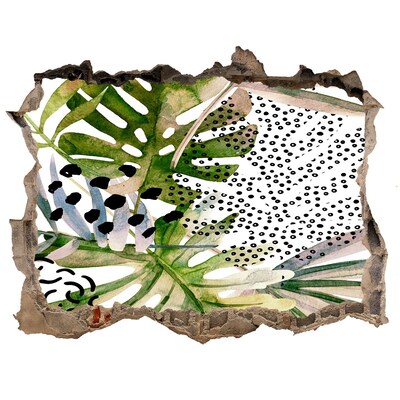 Zelfklevende 3D wandsticker illusie Een verborgen tropische tuin