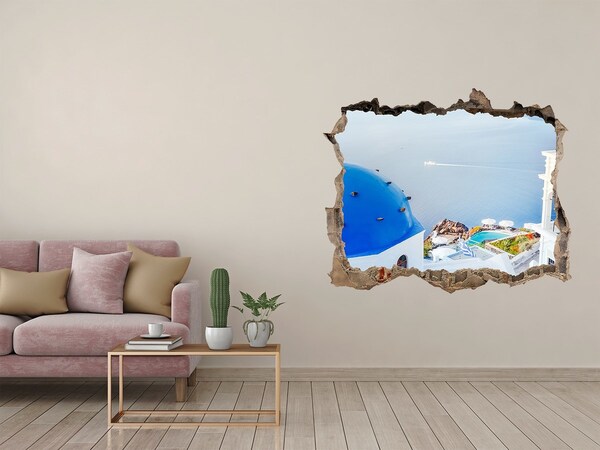 Fototapeta dziura na ścianę 3d Widok z Santorini