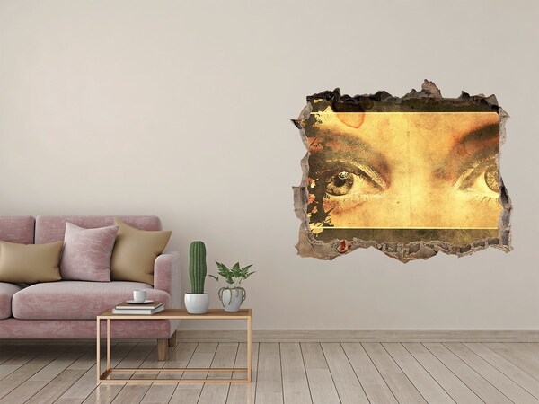 Fototapeta dziura na ścianę Oczy zza ściany