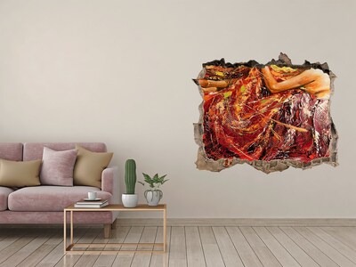 Wandsticker 3D doorkijk De onderwaterwereld van kleuren