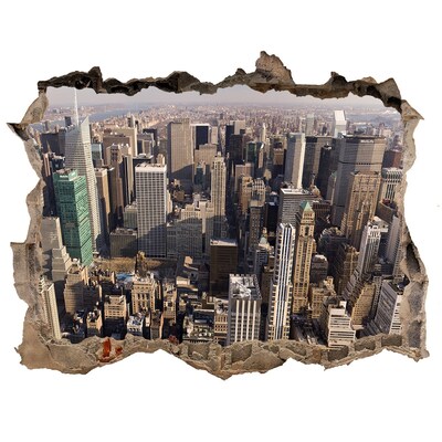 Zelfklevende 3D wandsticker illusie Uitzicht op New York