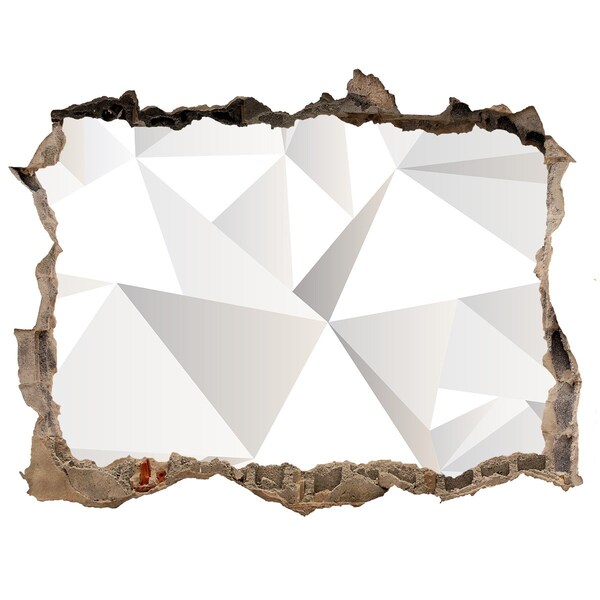 Wandsticker 3D doorkijk Kristallen gat in de muur