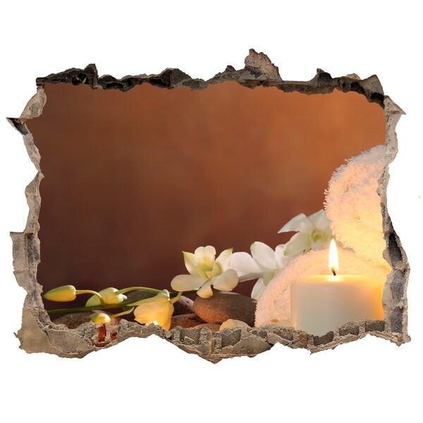 Zelfklevende muursticker 3D gat Ontspan in de spa.