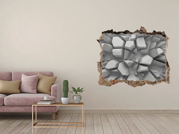 Zelfklevende 3D wandsticker illusie Gebroken kristallen muur
