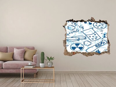 Wandsticker 3D doorkijk Wetenschappelijk laboratorium