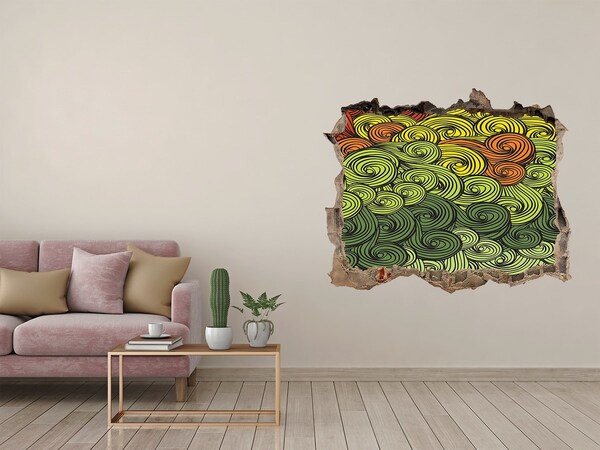 Dziura 3d fototapeta ścienna Kolorowe wiry na ścianie