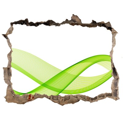 Dziura 3d fototapeta naklejka Zielona fala w dziurze w ścianie