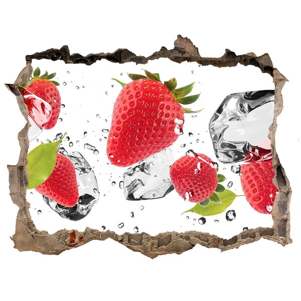 Wandsticker 3D doorkijk Fruitparadijs met ijs