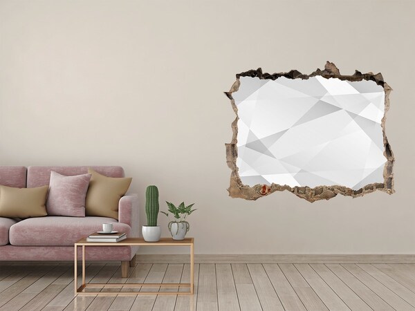 Zelfklevende 3D wandsticker illusie Gebroken muur met een spiegelbeeld
