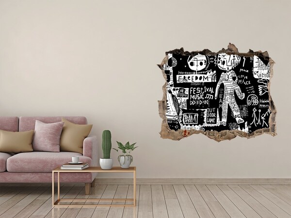 Wandsticker 3D doorkijk Een artistieke uiting van vrijheid