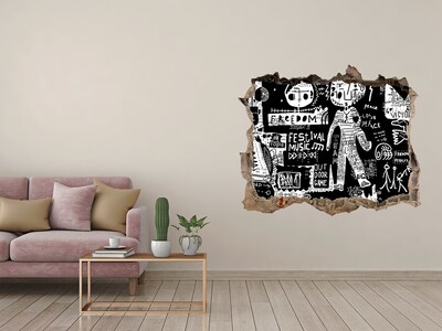 Wandsticker 3D doorkijk Een artistieke uiting van vrijheid