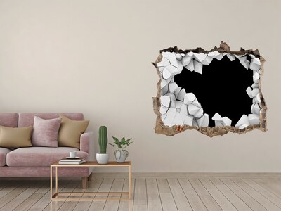 Dziura 3d fototapeta naklejka Złamana ściana z widokiem na pustkę