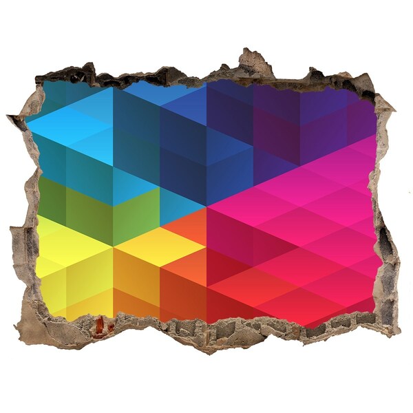 Dziura 3d fototapeta naklejka Kolorowa iluzja przestrzeni