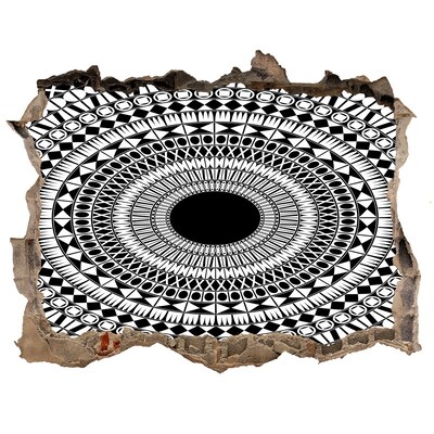 Wandsticker 3D gat met uitzicht Abstract patroon op de muur