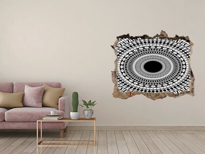 Wandsticker 3D gat met uitzicht Abstract patroon op de muur