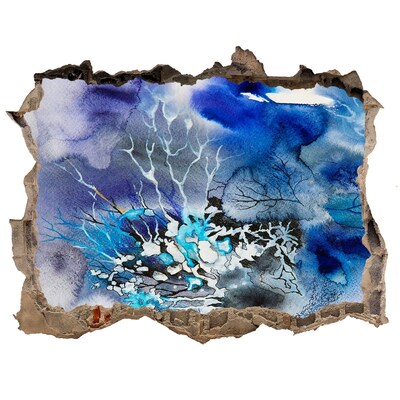 Zelfklevende 3D wandsticker illusie De onderwaterwereld in het gat