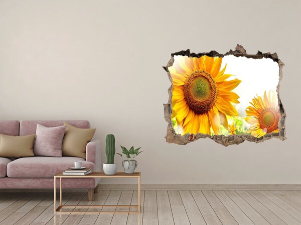 Zelfklevende 3D wandsticker illusie Een bloemendroom achter de muur
