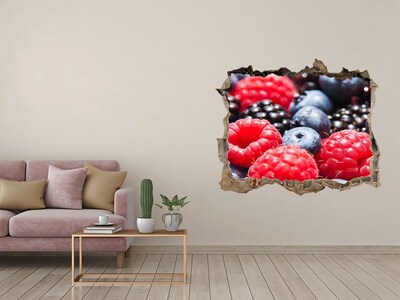 Zelfklevende muursticker 3D gat Fruitexplosie