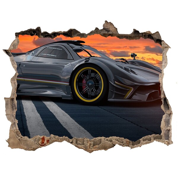 Foto zdjęcie dziura na ścianę Wyścigowy samochód na torze