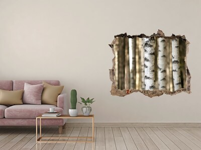 Wandsticker 3D gat met uitzicht Een oase in het bos, maar dan in beton.