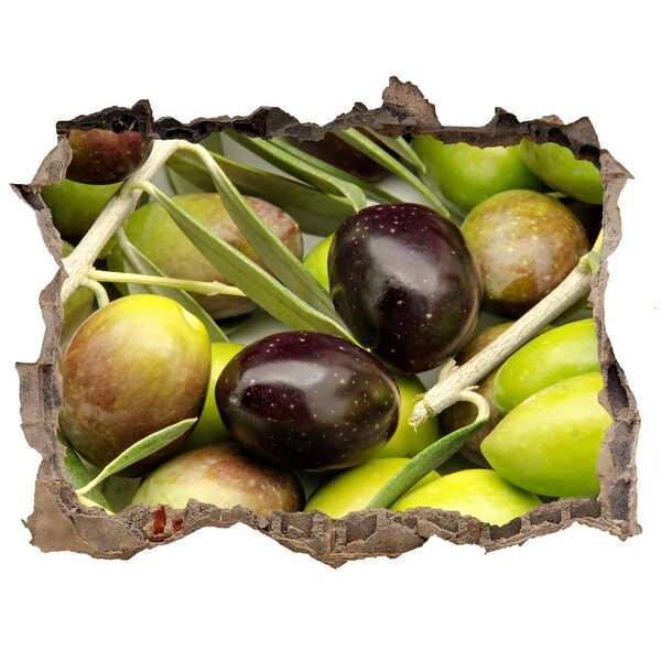 Zelfklevende muursticker 3D gat Olijven in beton