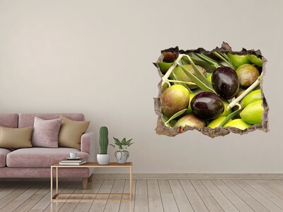 Zelfklevende muursticker 3D gat Olijven in beton