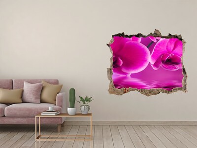 Zelfklevende 3D wandsticker illusie Een bloemenparadijs in roze tinten.