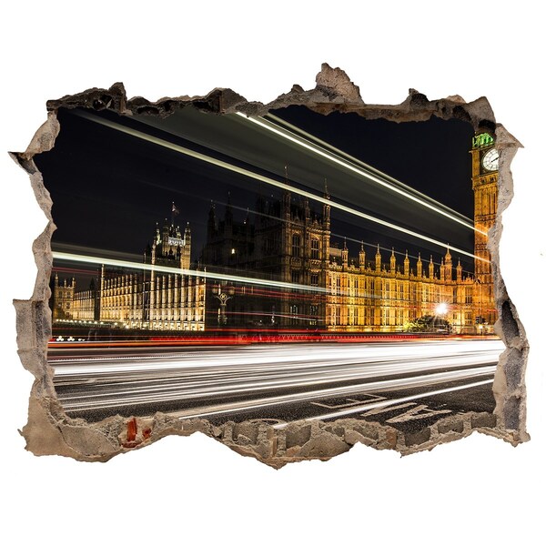 Fototapeta dziura na ścianę 3d Zabytki Londynu w nocy