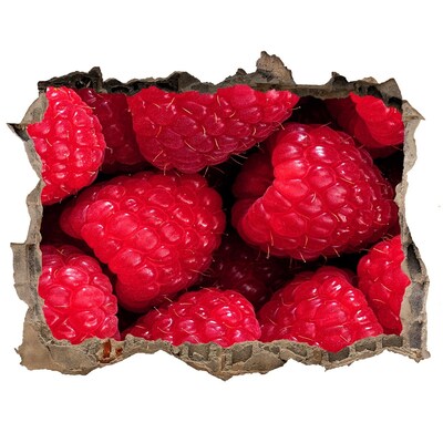 Wandsticker 3D doorkijk Frambozen in beton