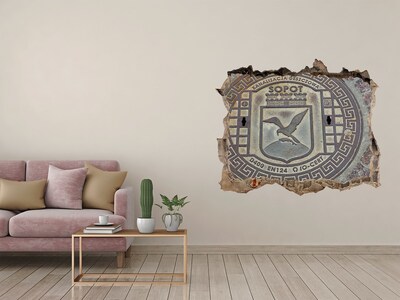 Zelfklevende muursticker 3D gat Sopot – Gemeentelijk riooldeksel