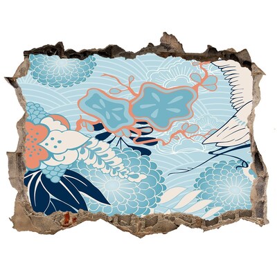 Zelfklevende 3D wandsticker illusie De onderwaterwereld van koralen