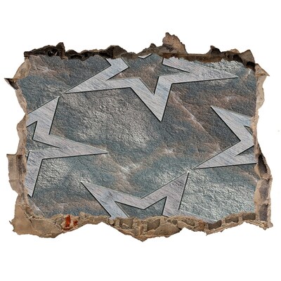 Zelfklevende muursticker 3D gat Gebroken muur met sterren