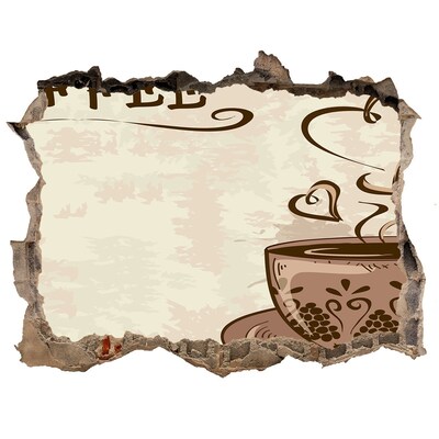 Fototapeta dziura na ścianę Urokliwa filiżanka z parującą kawą