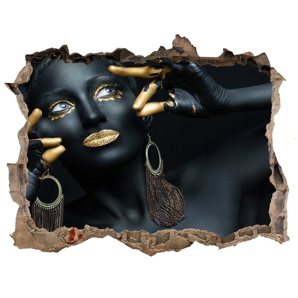 Zelfklevende 3D wandsticker illusie Het gouden geheim in de ruïnes