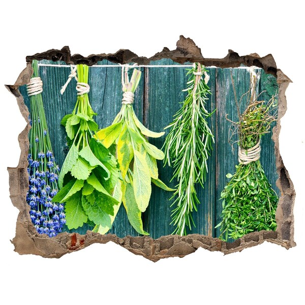 Wandsticker 3D doorkijk Kruidentuin in de keuken